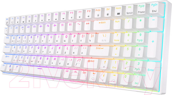 Изображение товара Клавиатура Royal Kludge RK100 RGB (белый, Red Switch)