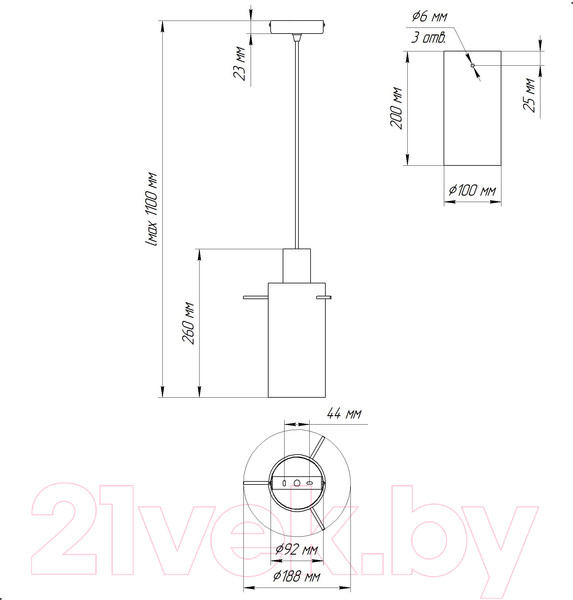 Изображение товара Потолочный светильник Элетех Лорд 211 НСБ 01-60-176 Е27 / 1005405105 (черный)