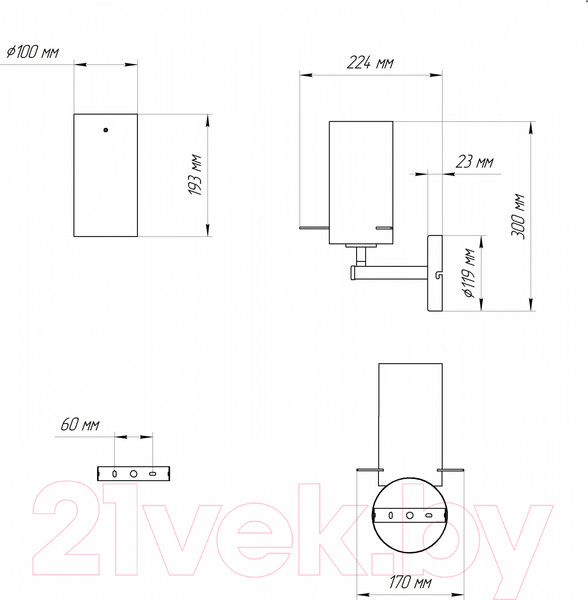 Изображение товара Бра Элетех Эсми 511 НББ 01-60-180 / 1005405251 (черный/золото)