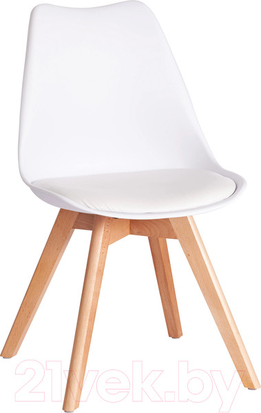 Изображение товара Стул Tetchair Tulip дерево/пластик/экокожа (белый)