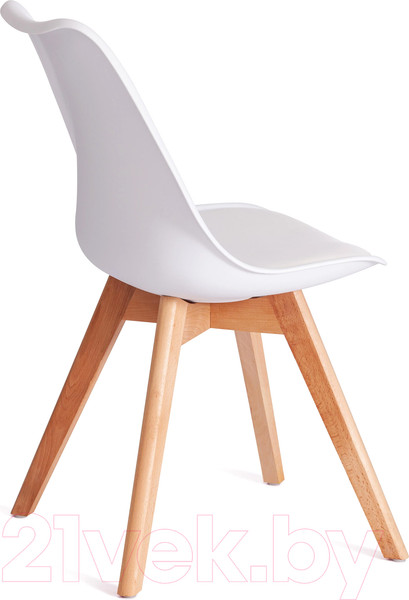 Изображение товара Стул Tetchair Tulip дерево/пластик/экокожа (белый)
