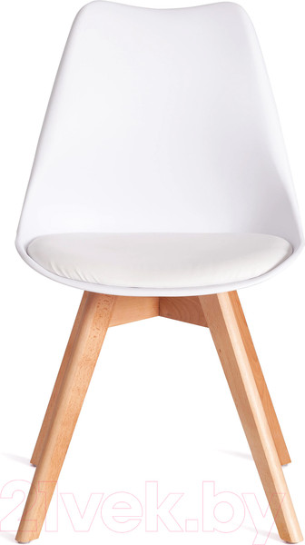 Изображение товара Стул Tetchair Tulip дерево/пластик/экокожа (белый)