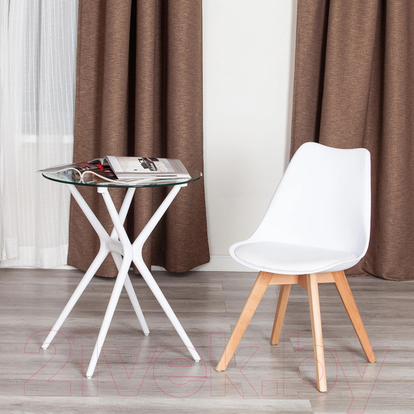 Изображение товара Стул Tetchair Tulip дерево/пластик/экокожа (белый)