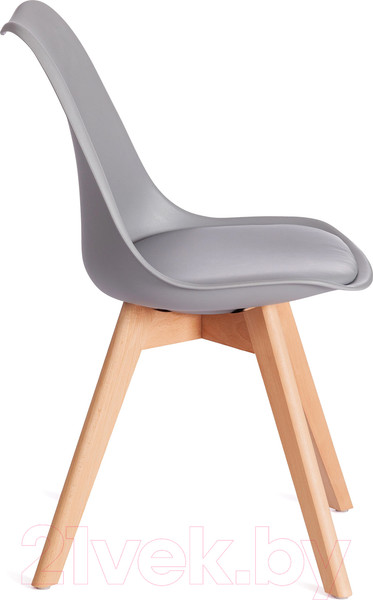 Изображение товара Стул Tetchair Tulip дерево/пластик/экокожа (серый)