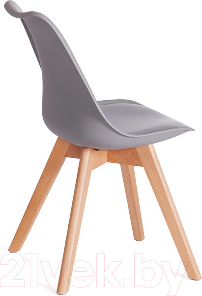 Изображение товара Стул Tetchair Tulip дерево/пластик/экокожа (серый)