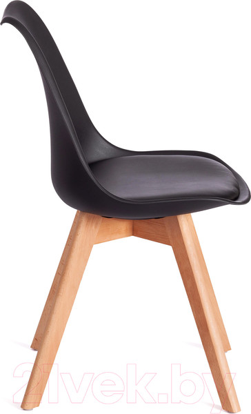 Изображение товара Стул Tetchair Tulip дерево/пластик/экокожа (черный)