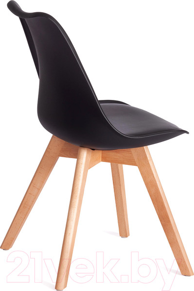 Изображение товара Стул Tetchair Tulip дерево/пластик/экокожа (черный)