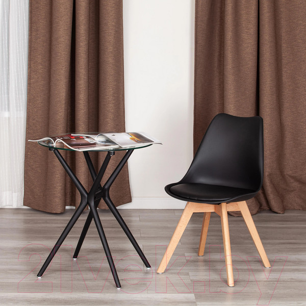 Изображение товара Стул Tetchair Tulip дерево/пластик/экокожа (черный)
