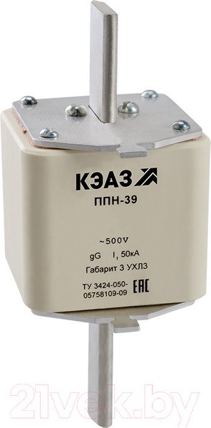 Изображение товара Предохранитель плавкий низковольтный КЭАЗ ППН-39-X3-3-400А-УХЛ3 / 111399