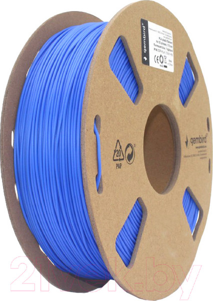 Изображение товара Пластик для 3D-печати Gembird PLA 3DP-PLA1.75-01-FB (1.75мм, 1кг, Bright Blue)