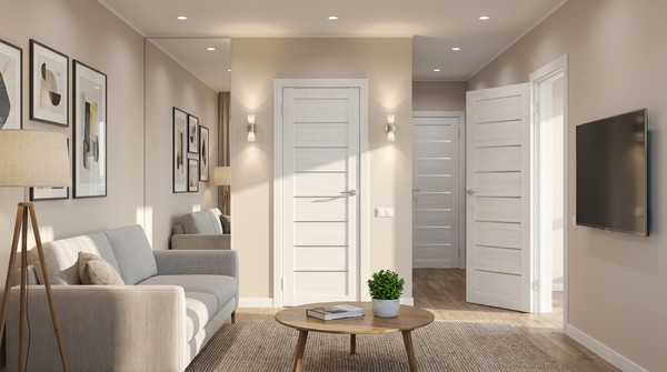 Изображение товара Дверной блок Юни Бона 01 комплект 90x200 (лиственица сибиу/стекло белое)