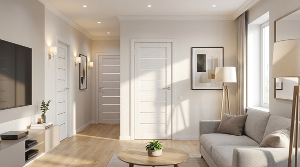 Изображение товара Дверной блок Юни Бона 01 комплект 90x200 (лиственица сибиу/стекло белое)