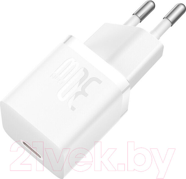 Изображение товара Адаптер питания сетевой Baseus GaN5 Fast Charger Mini 1C 30W EU / CCGN070502 (белый)