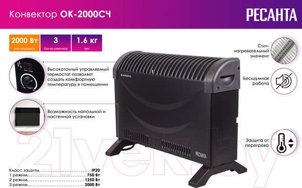 Изображение товара Конвектор Ресанта ОК-2000СЧ (67/4/36)