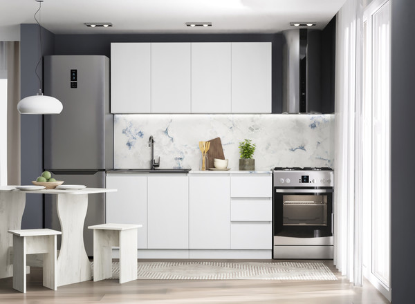 Изображение товара Кухонный гарнитур Артём-Мебель Мэри СН-114 ДСП 1.6м (белый)