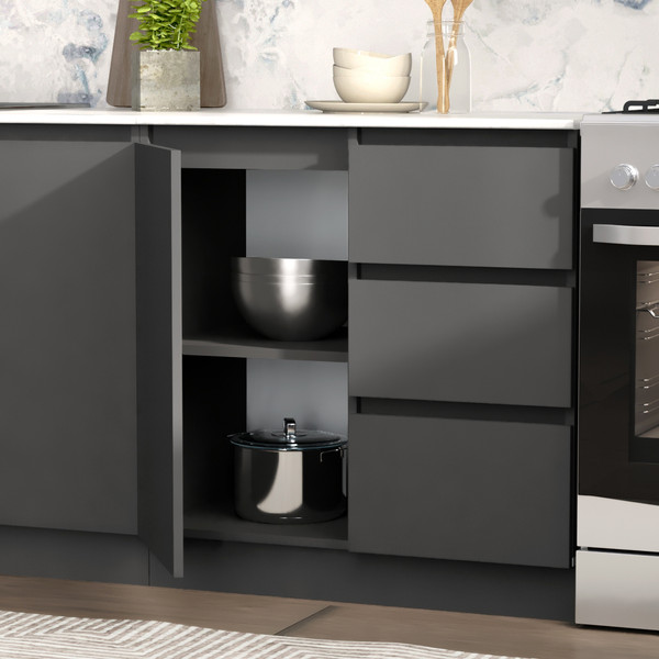 Изображение товара Кухонный гарнитур Артём-Мебель Мэри СН-114 ДСП 1.6м (серый графит)