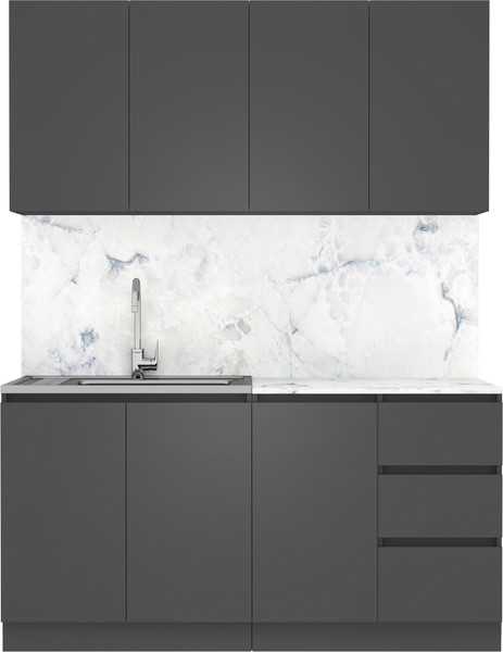 Изображение товара Кухонный гарнитур Артём-Мебель Мэри СН-114 ДСП 1.6м (серый графит)