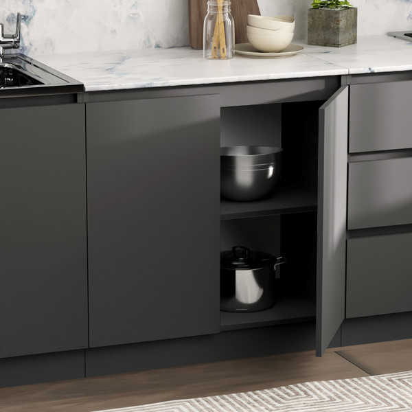 Изображение товара Кухонный гарнитур Артём-Мебель Мэри СН-114 ДСП 1.8м (серый графит)