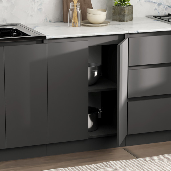Изображение товара Кухонный гарнитур Артём-Мебель Мэри СН-114 ДСП 1.8м (серый графит)