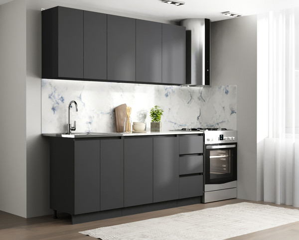 Изображение товара Кухонный гарнитур Артём-Мебель Мэри СН-114 ДСП 1.8м (серый графит)