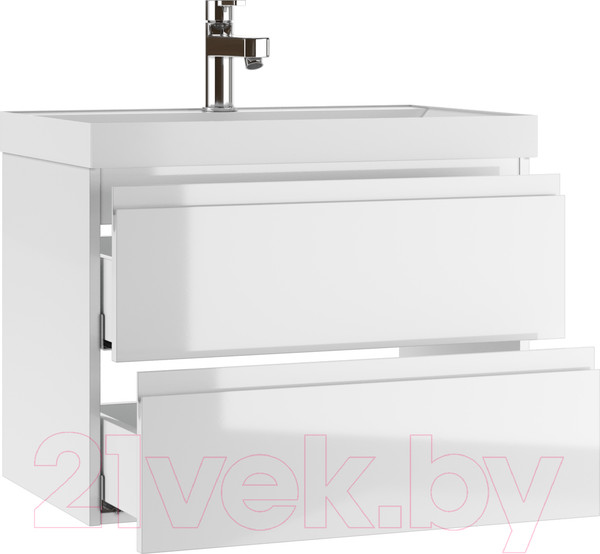 Изображение товара Тумба под умывальник Домино Classica 70 Graffo подвесная В2 / DGr2115T (белый глянец)