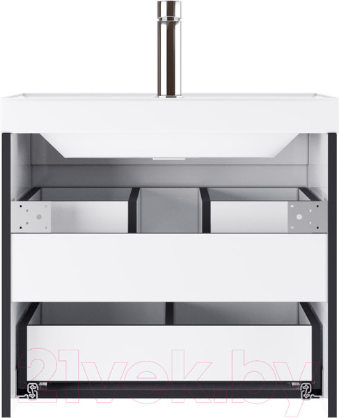 Изображение товара Тумба под умывальник Домино Classica 60 Graffo подвесная В2 / DGr2111T (графит матовый)