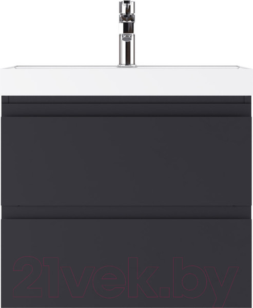 Изображение товара Тумба под умывальник Домино Classica 60 Graffo подвесная В2 / DGr2111T (графит матовый)