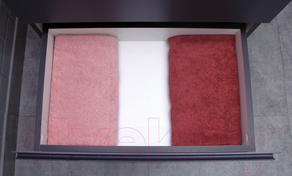 Изображение товара Тумба под умывальник Домино Classica 60 Graffo подвесная В2 / DGr2111T (графит матовый)