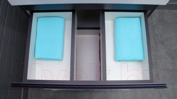 Изображение товара Тумба под умывальник Домино Classica 60 Graffo подвесная В2 / DGr2111T (графит матовый)