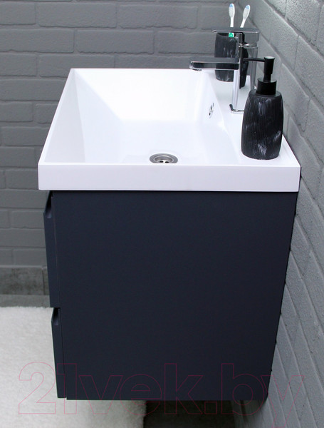 Изображение товара Тумба под умывальник Домино Classica 60 Graffo подвесная В2 / DGr2111T (графит матовый)