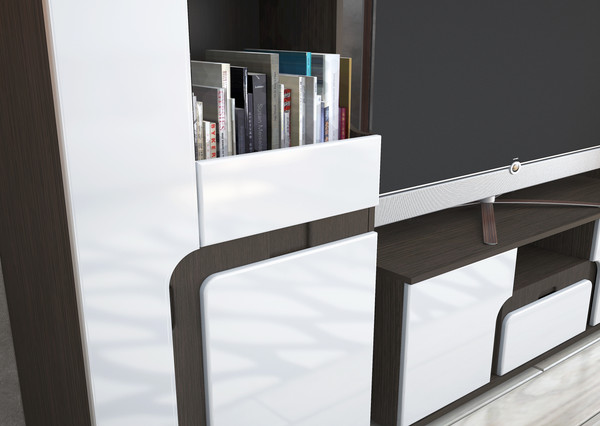 Изображение товара Шкаф Горизонт Мебель Марсель (венге/белый глянец)