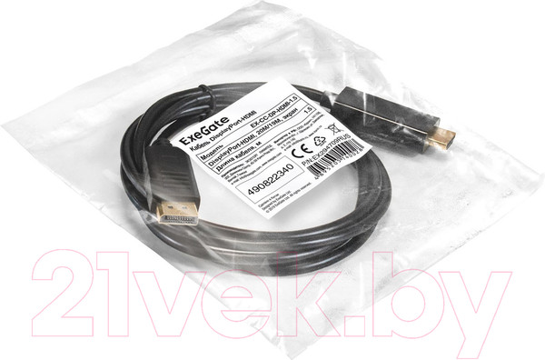Изображение товара Кабель ExeGate EX-CC-DP-HDMI-1.5 (1.5м)