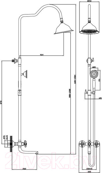 Изображение товара Душевая система со смесителем Diadonna Д80-335314