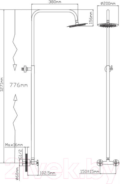 Изображение товара Душевая система со смесителем Potato P34357S