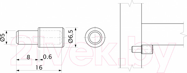 Изображение товара Полкодержатель AKS 5x16 (с резинкой)