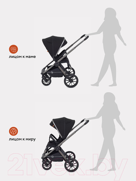 Изображение товара Детская универсальная коляска Rant Falcon 3 в 1 / RA098 (Black)