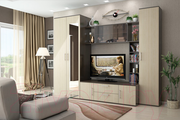 Изображение товара Стенка Stolline Милан / СТЛ.248.00МС (дуб феррара/дуб кремона)