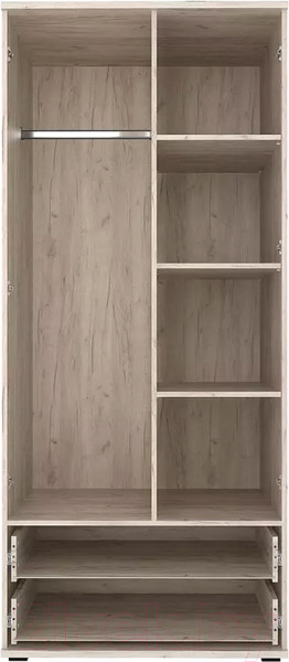 Изображение товара Шкаф Stolline Альянс 2-х дверный с ящиками / 435.01 (дуб крафт/белый глянец)