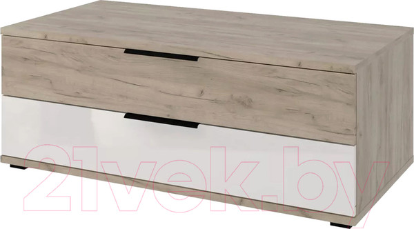 Изображение товара Тумба Stolline Альянс под ТВ 2 ящика / 435.08 (дуб крафт/белый глянец)