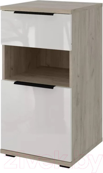 Изображение товара Тумба в прихожую Stolline Альянс 1 ящик 1 дв. / 435.11 (дуб крафт/белый глянец)