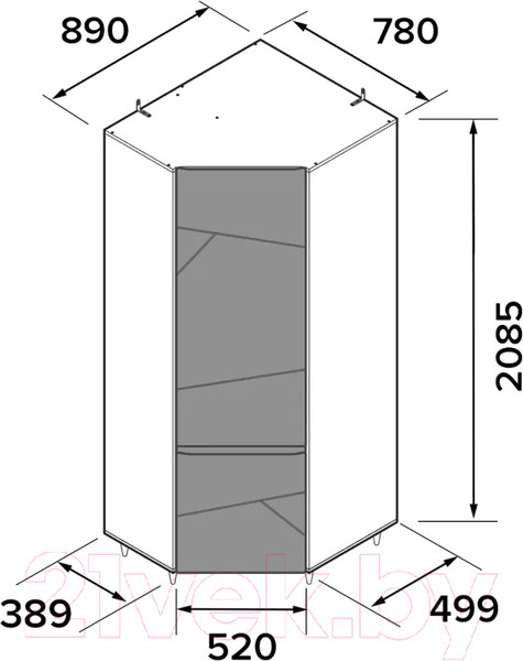 Изображение товара Шкаф Stolline Киото угловой / СТЛ.339.08 (дуб небраска/бетон темный)