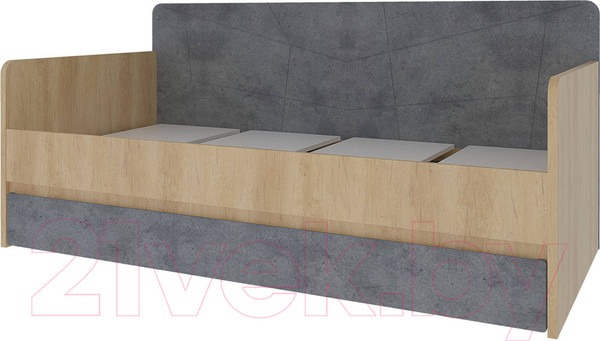 Изображение товара Каркас кровати Stolline Киото / СТЛ.339.09 (дуб небраска/бетон темный)