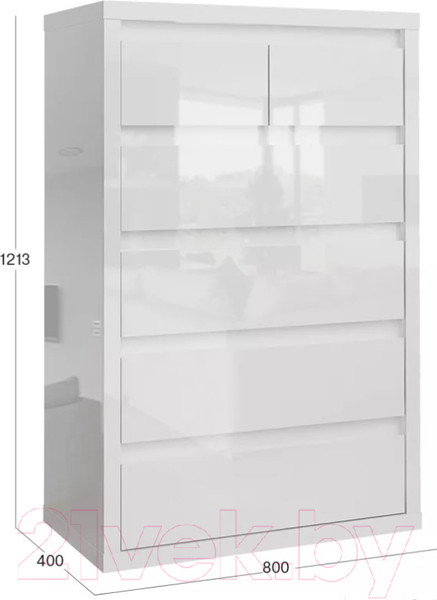 Изображение товара Комод Stolline Норден с 6 ящиками / 413.05 (белый)