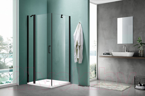 Изображение товара Душевой уголок Adema Сканди 90 (черный/прозрачное стекло)