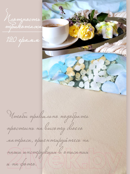 Изображение товара Простыня Luxsonia Трикотаж на резинке 160x200 / Мр0010-22 (кремовый)