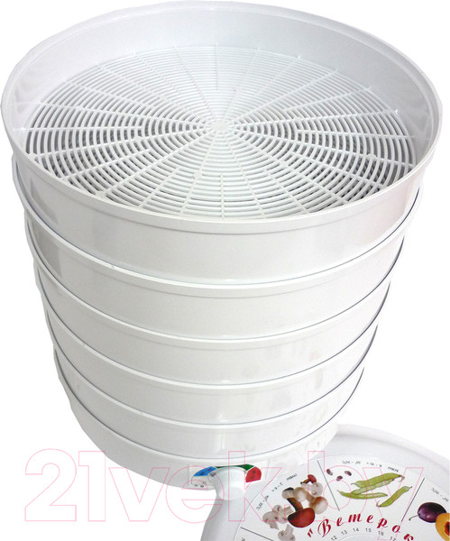 Изображение товара Сушилка для овощей и фруктов Ветерок ЭСОФ2- 0.5/220-02 (5сит, белый)