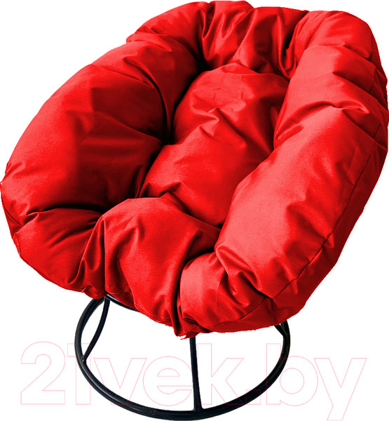 Изображение товара Кресло садовое M-Group Пончик / 12310406 без ротанга (черный/красная подушка)