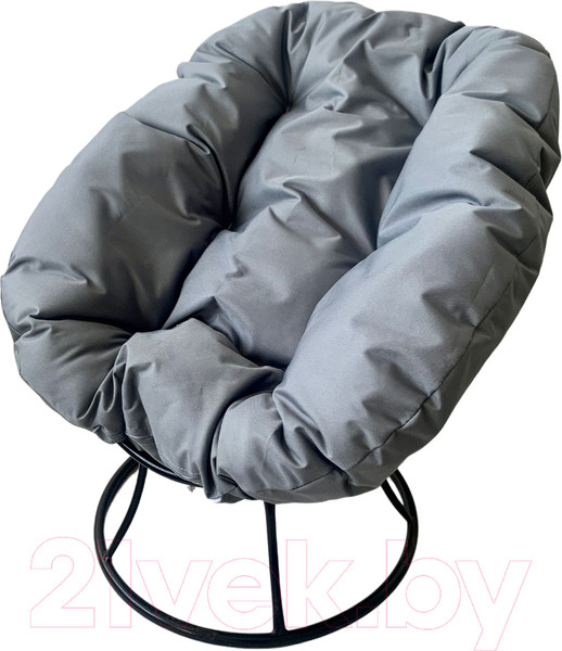Изображение товара Кресло садовое M-Group Пончик / 12310409 без ротанга (черный/серая подушка)