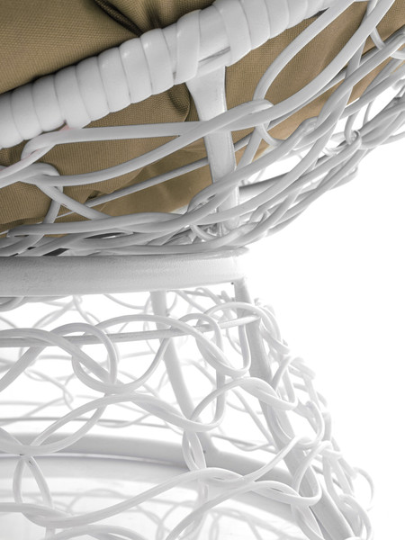 Изображение товара Кресло садовое M-Group Пончик / 12320101 (белый ротанг/бежевая подушка)