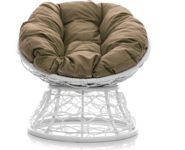Изображение товара Кресло садовое M-Group Пончик / 12320101 (белый ротанг/бежевая подушка)